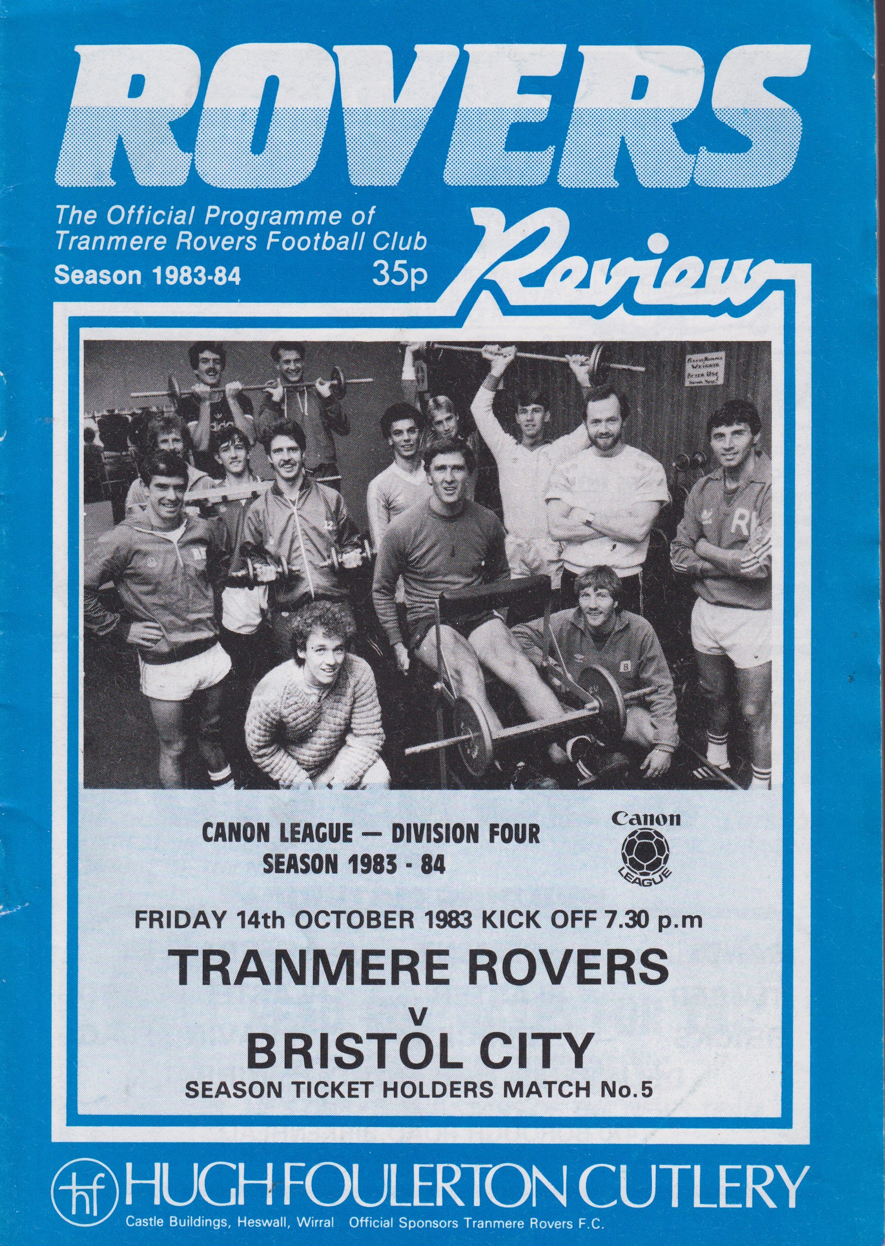 Tranmere Rovers v Bristol City match programme
